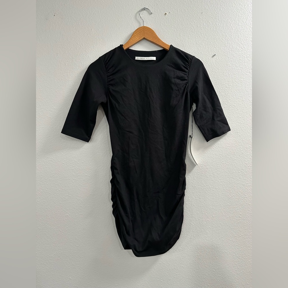 NWT Susana Monaco black Bodycon Ruched Dress